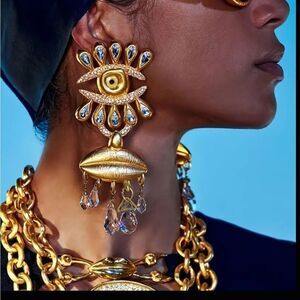 Statement evil eye earring N266